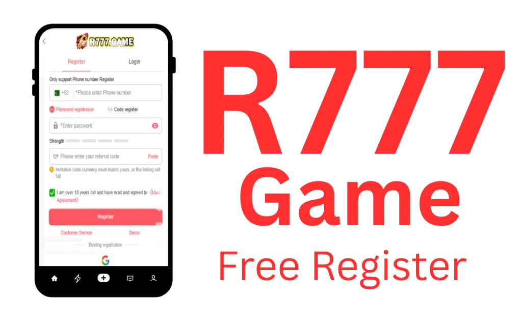 R777 Game Register login sign up image