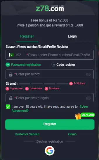 Z78 Game register image